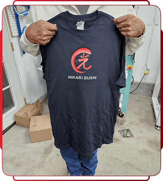 Branded company t-shirts with embroidered logo