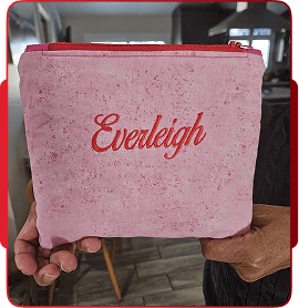 Custom embroidered family reunion pillow