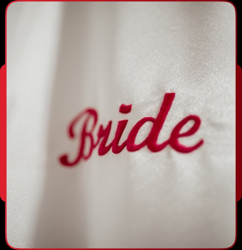 Custom embroidered bride keepsake